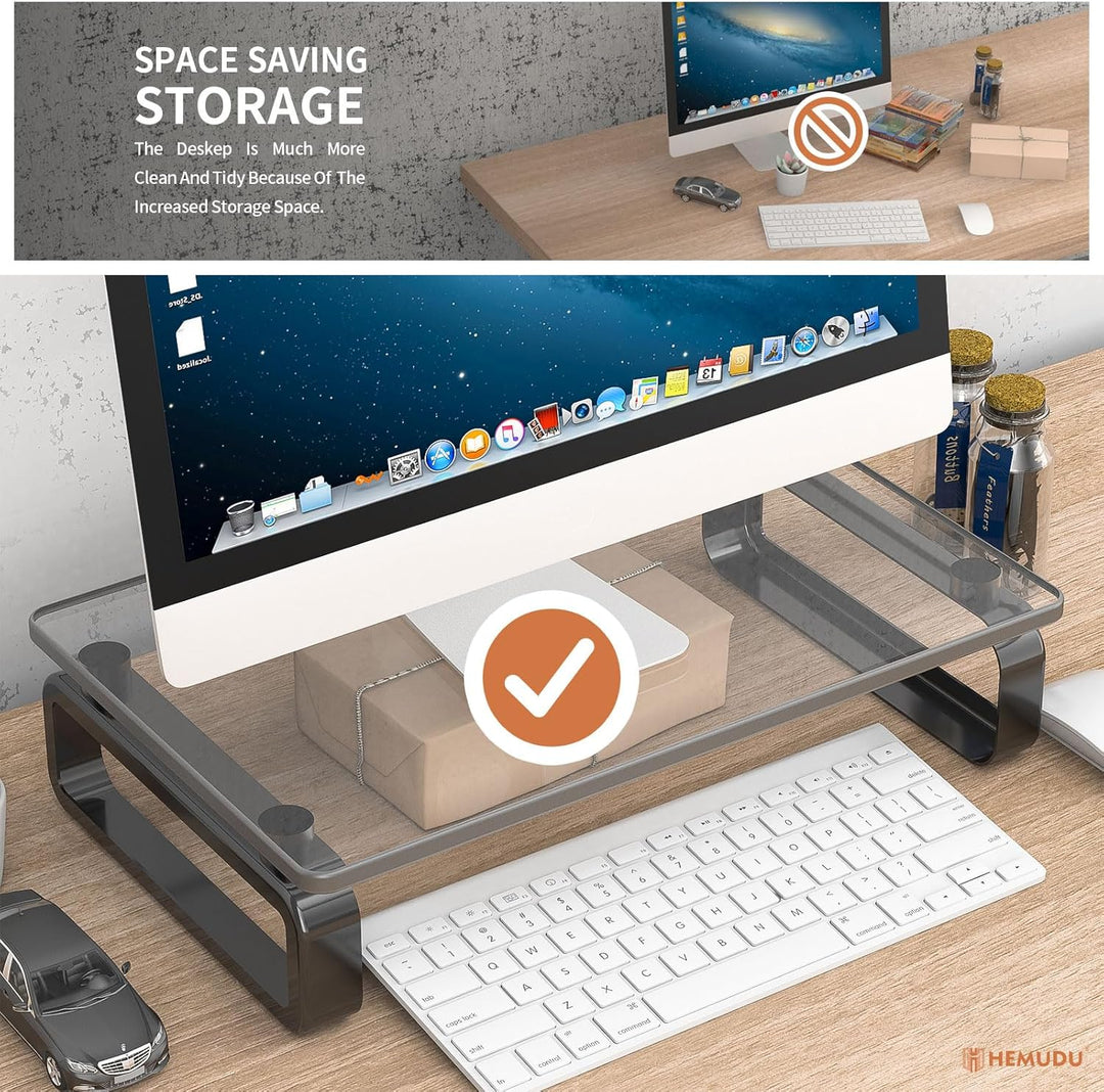 Hemudu Computer-Monitor Ständer Laptop TV Bildschirm Haltung, Schwarz HD02B-001P, Schwarz