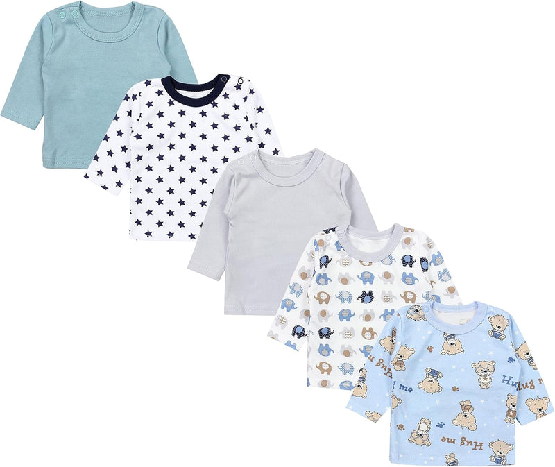 TupTam Baby Jungen Langarmshirt Gestreift 5er Set 56 Mehrfarbig 10, 56 Mehrfarbig 10