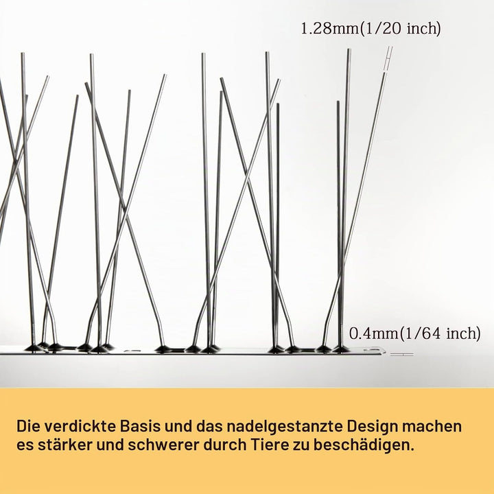 OFFO Vogelabwehr Spikes vormontiert für Dach und Fenster, langlebige Taubenabwehr Spikes für Krähen,
