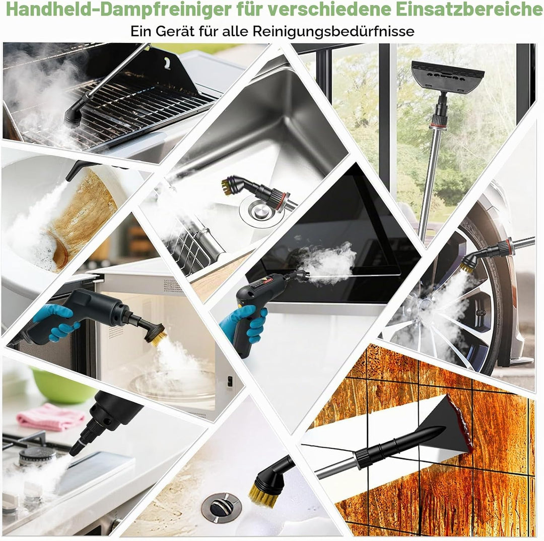 Dampfreiniger Handgerät, Dampfreiniger, 1400ML Wassertank, Tragbarer Steam Cleaner, Multifunktions D