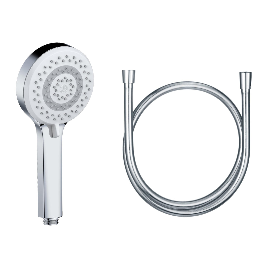 KLUDI-X1 Universal Duschkopf mit Schlauch, Duschbrause optional wassersparend mit 3 Strahlarten (Bod