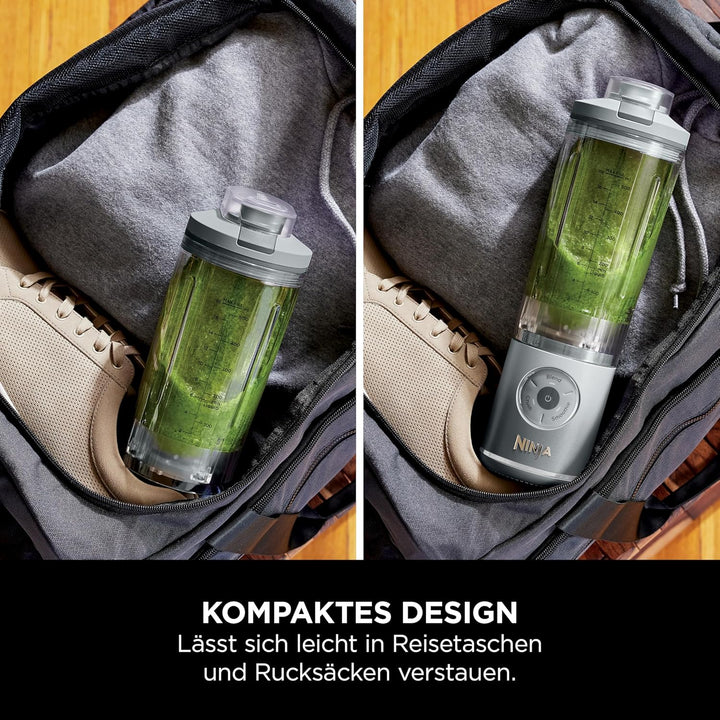 Ninja Blast Max Tragbarer Mixer/Blender/Smoothie Maker, 570 ml, wiederaufladbar, Mixbecher & auslauf