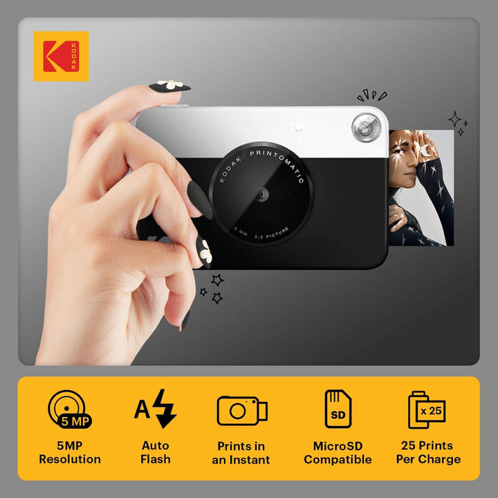 KODAK Printomatic Sofortbildkamera (schwarz) Kamera Schwarz, Kamera Schwarz