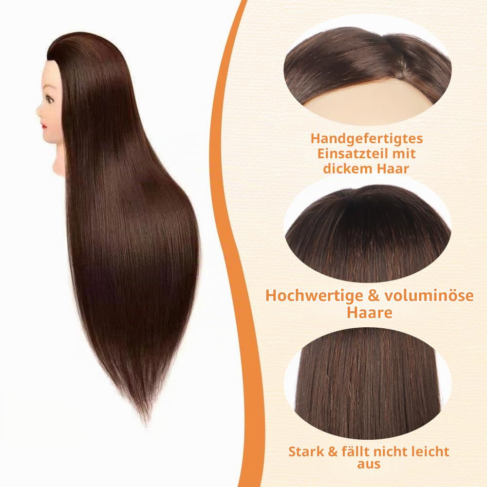 Schaufensterpuppe Kopf 26Inch Weiblich 80% Echthaar Friseur Kosmetologie Schaufensterpuppe Schaufens