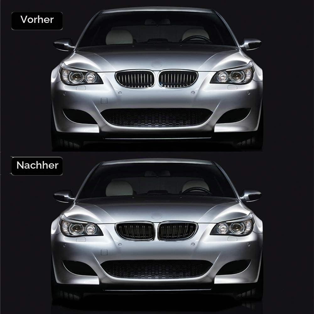 Gangying E60 Nieren Schwarz Kühlergrill Streifen passend für BMW 5er E60 E61 M5 2003–2009 E60 E61 Gr