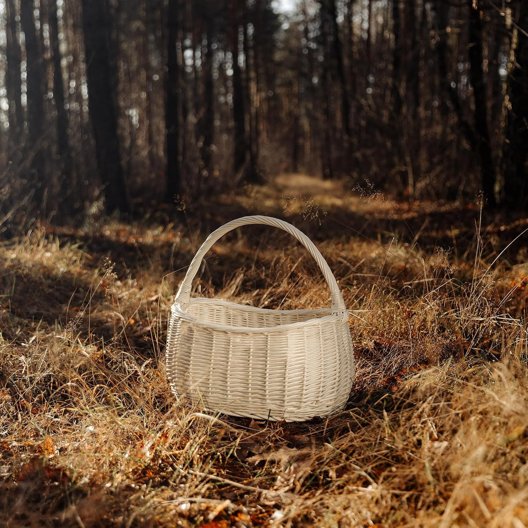 Creative Home Einkaufskorb Weidenkorb mit Henkel Picknickkorb | 45 x 26 x 41 cm (+/- 2 cm) | Handgef