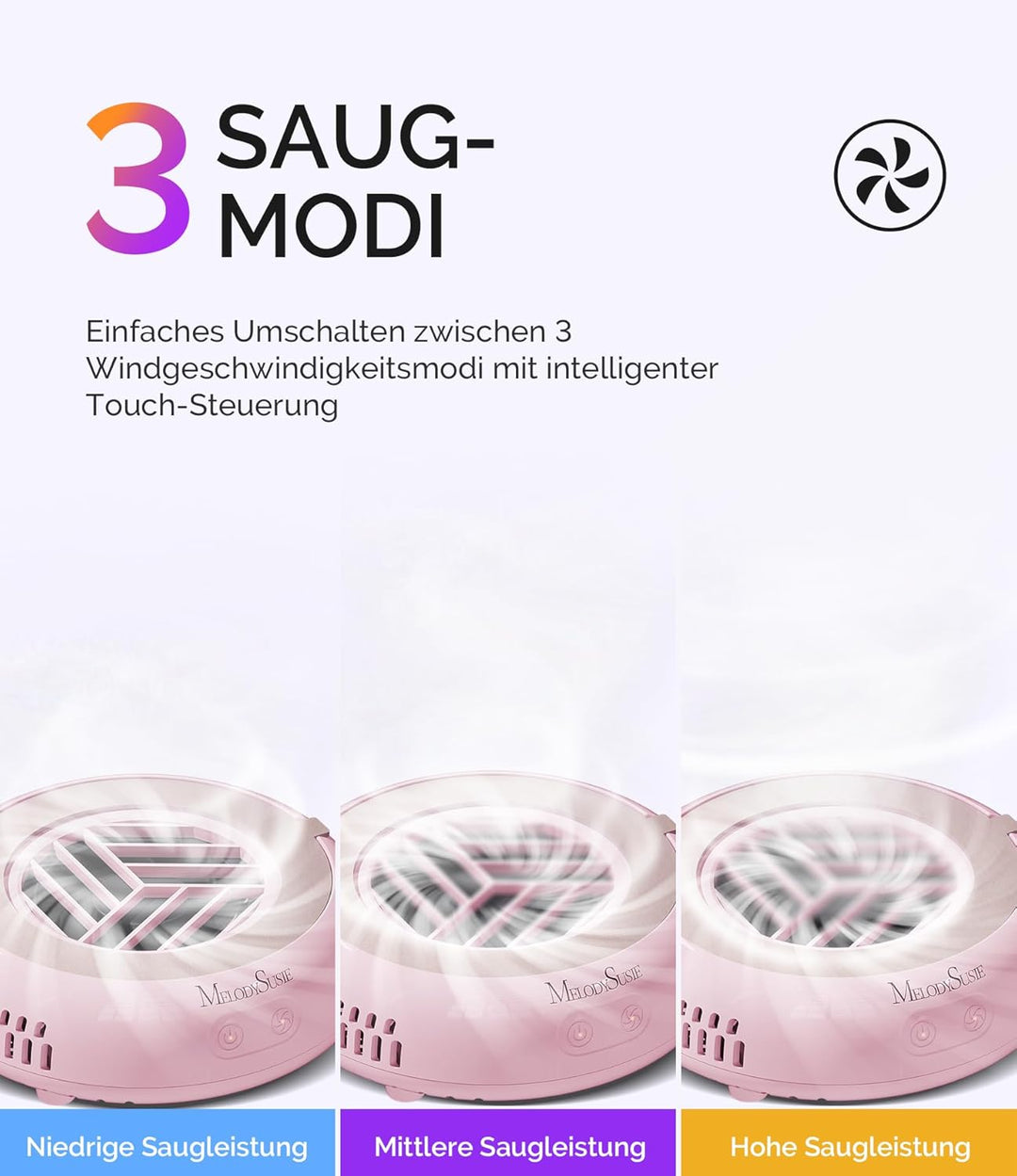 MelodySusie Pocket Nagelstaubsauger HProA, 6000RPM Leistungsstarke Staubabsaugung Nägel für Maniküre