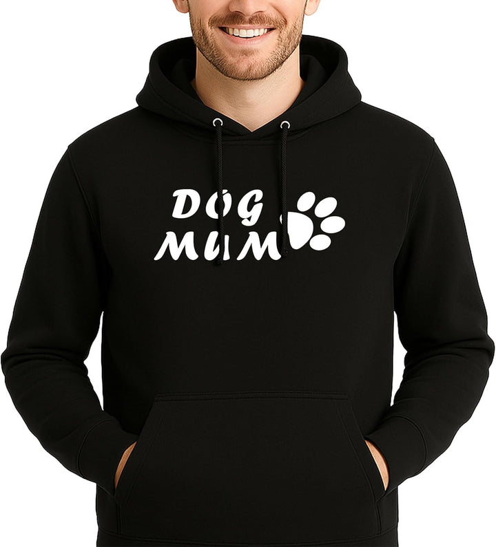 huuraa Unisex Hoodie Dog Mum Tapse Pullover Vegan Grösse 3XL Deep Black mit Motiv für alle Hundemens