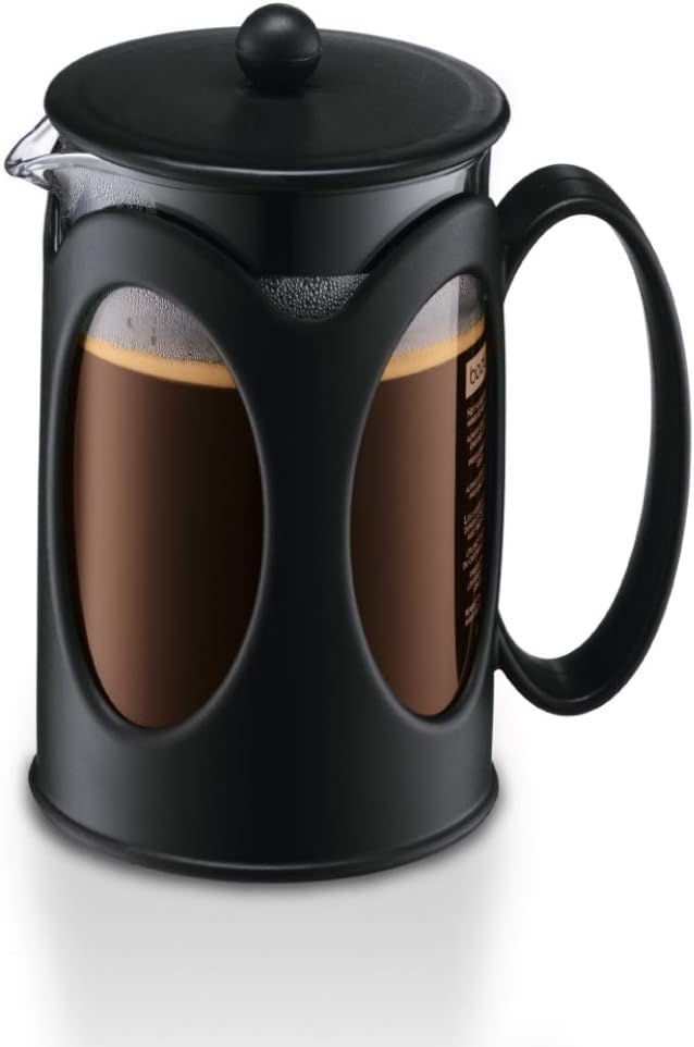 Bodum kenya Kaffeebereiter (French Press System, Permanent Edelstahl-Filter, 0,5 liters) schwarz 4