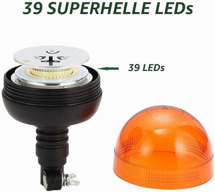 D-TECH 12/24V LED Warnlicht Stroboskoplicht Blinklichter Frontblitzer Rundumleuchte Amber Notlicht-L