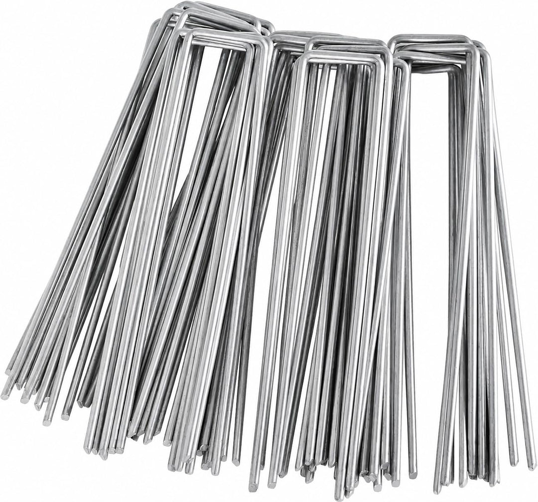 100 Stück Bodenanker aus verzinktem Stahl, Anti-Rost-Bodenanker, aus 150 x 25 mm - Ø 3 mm Stahldraht