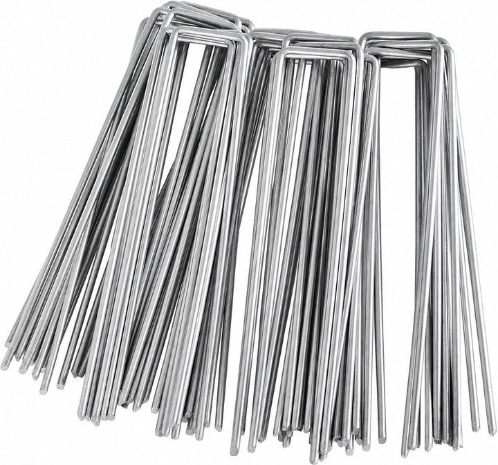 100 Stück Bodenanker aus verzinktem Stahl, Anti-Rost-Bodenanker, aus 150 x 25 mm - Ø 3 mm Stahldraht