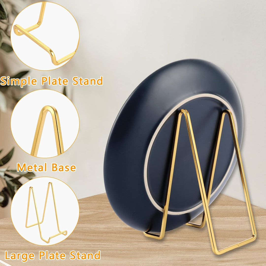 6 Stück 14cm Metall Tellerhalter Gold Tellerhalter Dekorative Tellerständer für Fotos Bücher Bilder