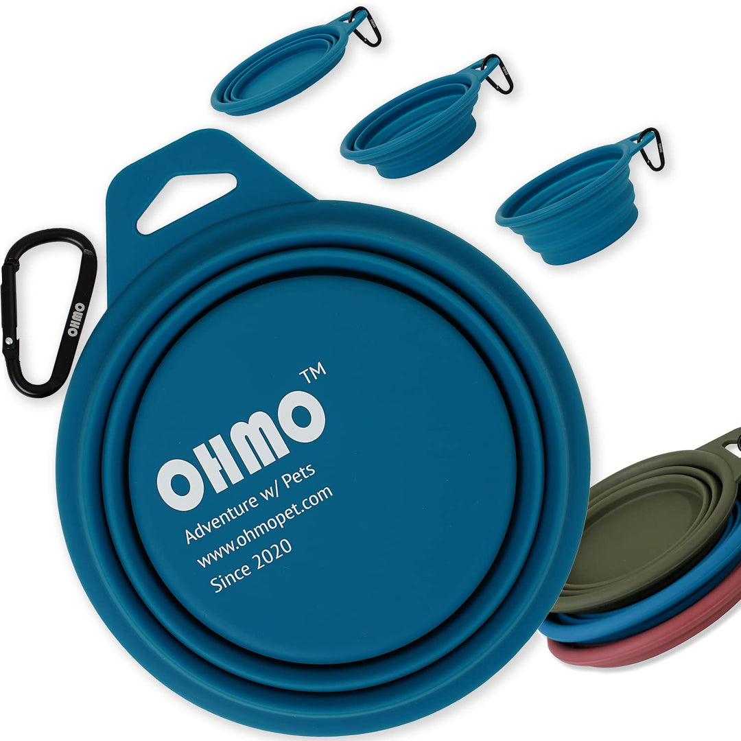 OHMO Hundenapf Faltbar 800ml für mittelgrosse bis grosse Haustiere, Reisenapf Hund Tragbarer Trinkna