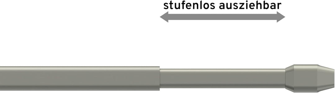 Interdeco Vitragestangen/Scheibenstangen Silbergrau (4 Stück), ausziehbar 80-140 cm, 80-140 cm