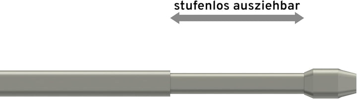 Interdeco Vitragestangen/Scheibenstangen Silbergrau (4 Stück), ausziehbar 80-140 cm, 80-140 cm