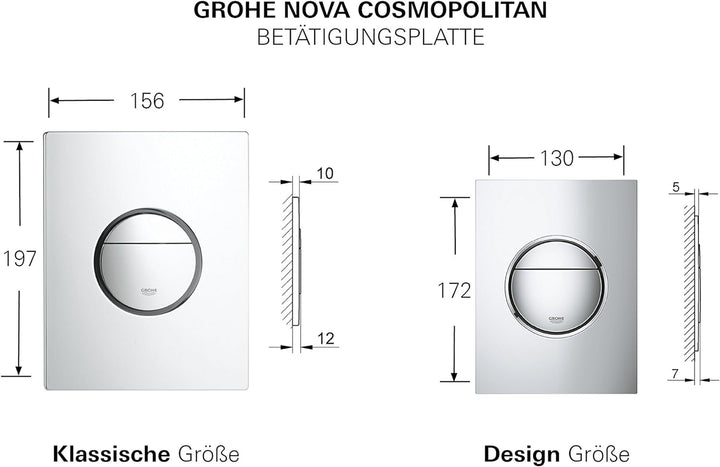 GROHE Nova Cosmopolitan Abdeckplatte 38765SH0, Klassische Grösse Klassische Grösse Alpinweiss, Klass