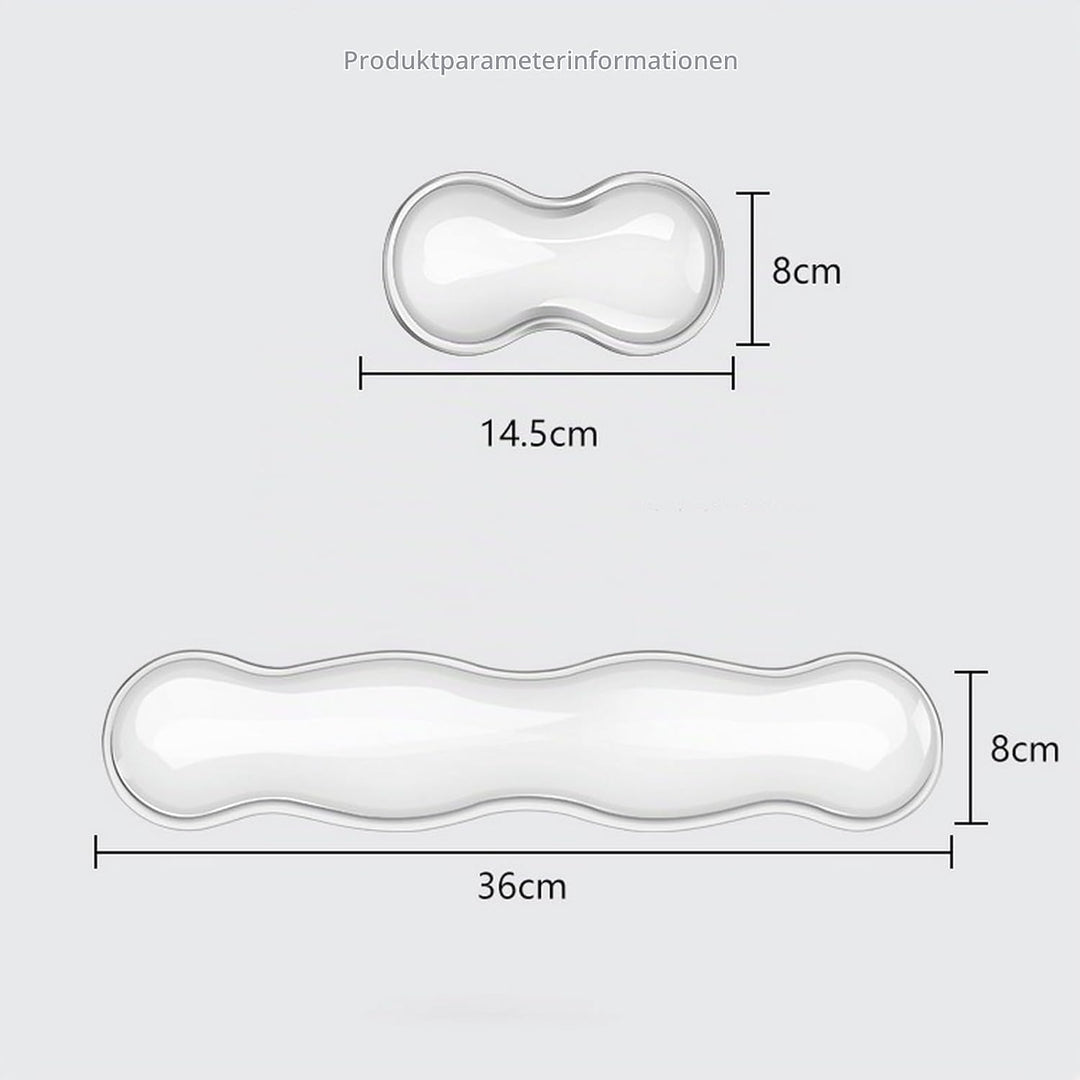 GIBZ Handgelenkauflage Tastatur Silikon, Handballenauflage Maus Gel Transparent Rutschfest, Handaufl