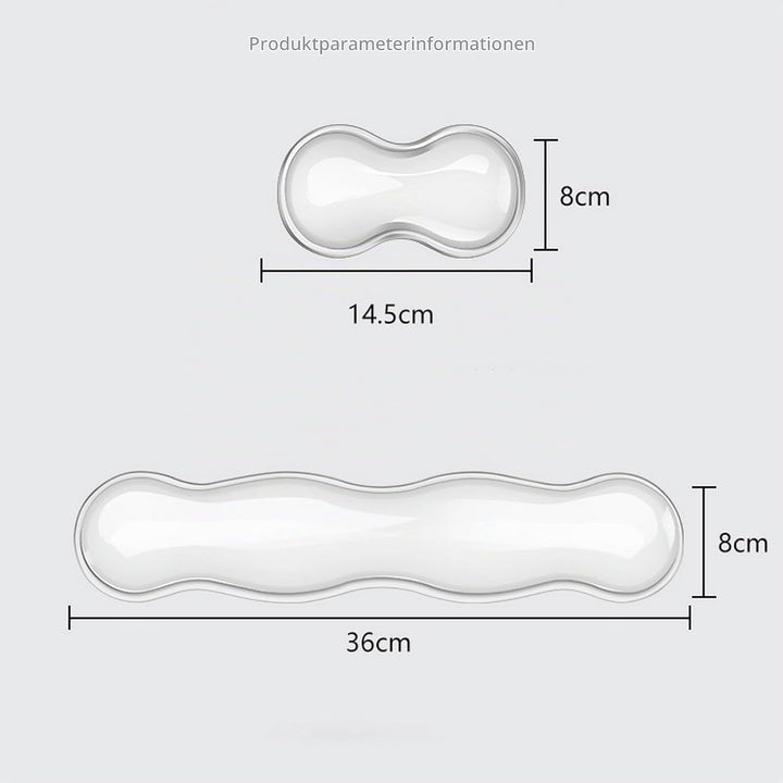 GIBZ Handgelenkauflage Tastatur Silikon, Handballenauflage Maus Gel Transparent Rutschfest, Handaufl
