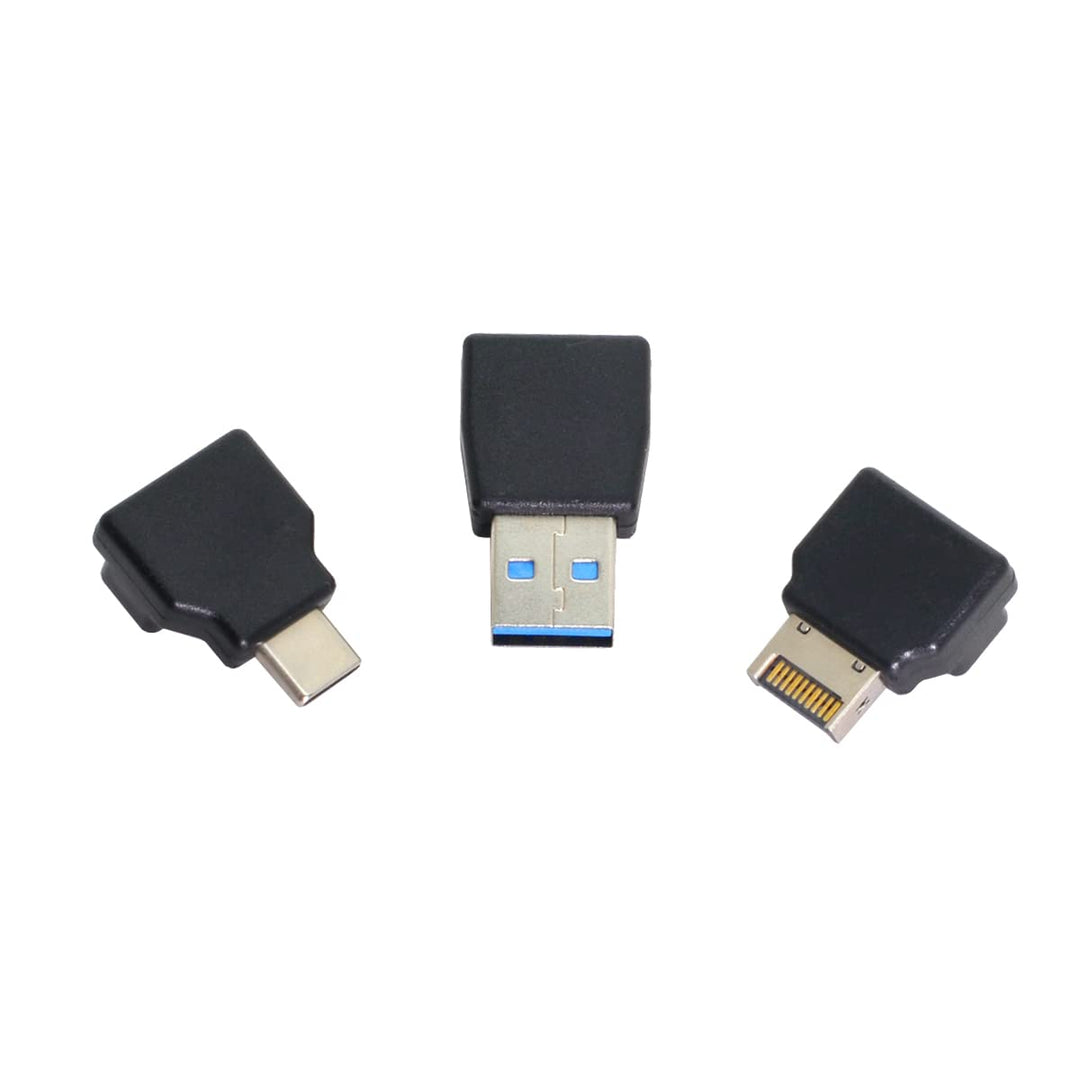 Cablecc 3pcs USB 3.1 Front Panel Header Buchse Typ-E auf Stecker Typ-A & Typ-C USB-C Motherboard Erw