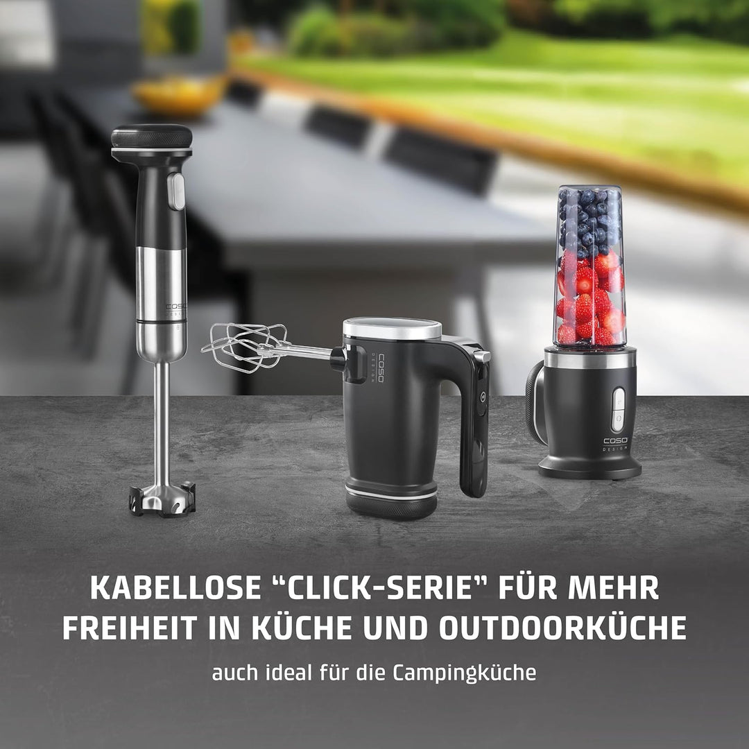 CASO Click & Mix - kabelloser Handmixer, akkubetrieben, zum Mischen, Kneten, Aufschlagen von jeglich