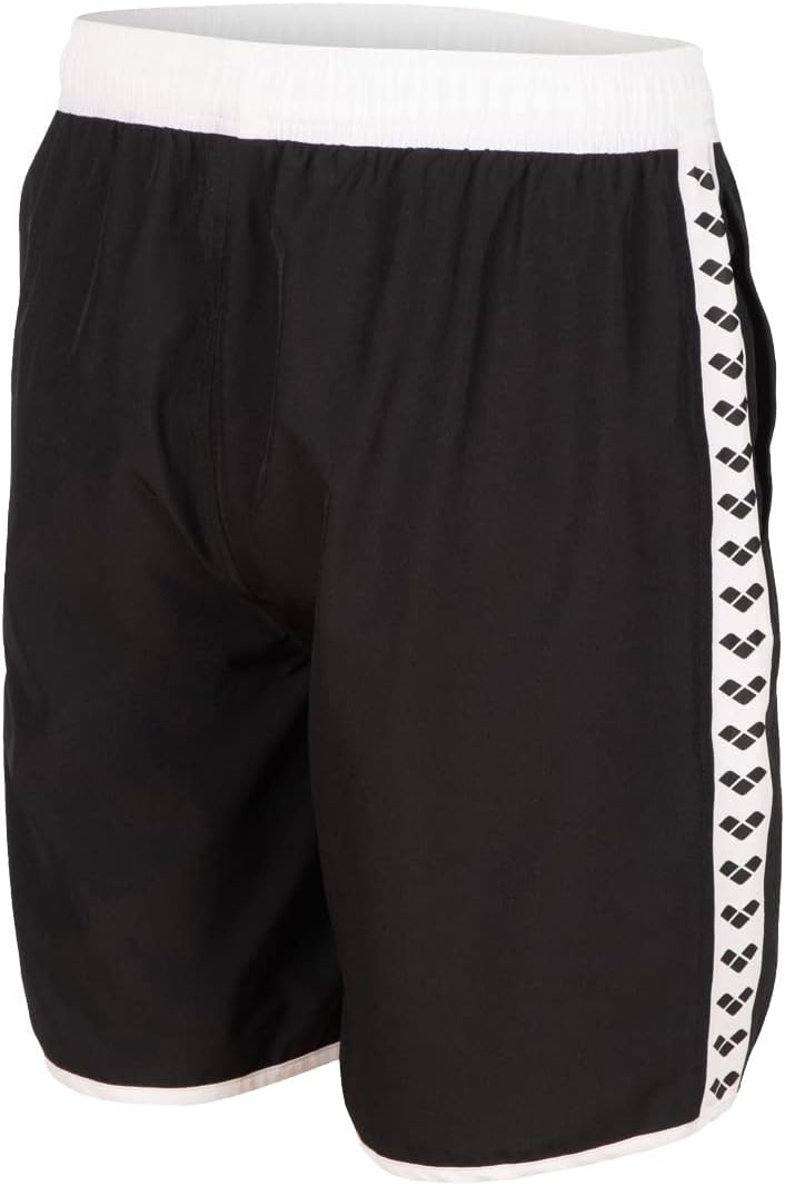 ARENA Herren M Icons Team Stripe Boxer Swim Trunks S Black-white, S Black-white