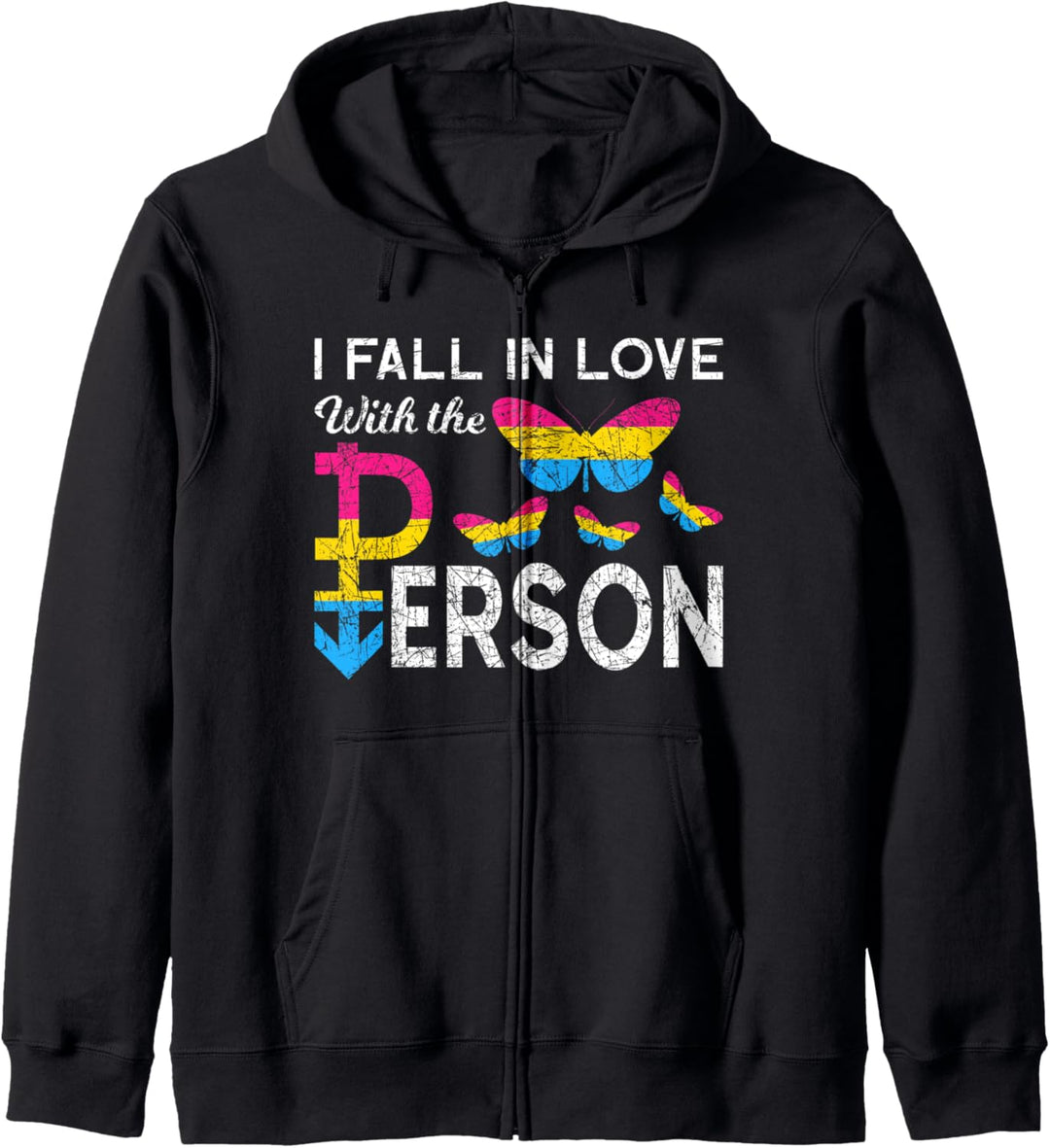 Ich verliebe mich in die Person Queer Geschenk Pansexuell Kapuzenjacke