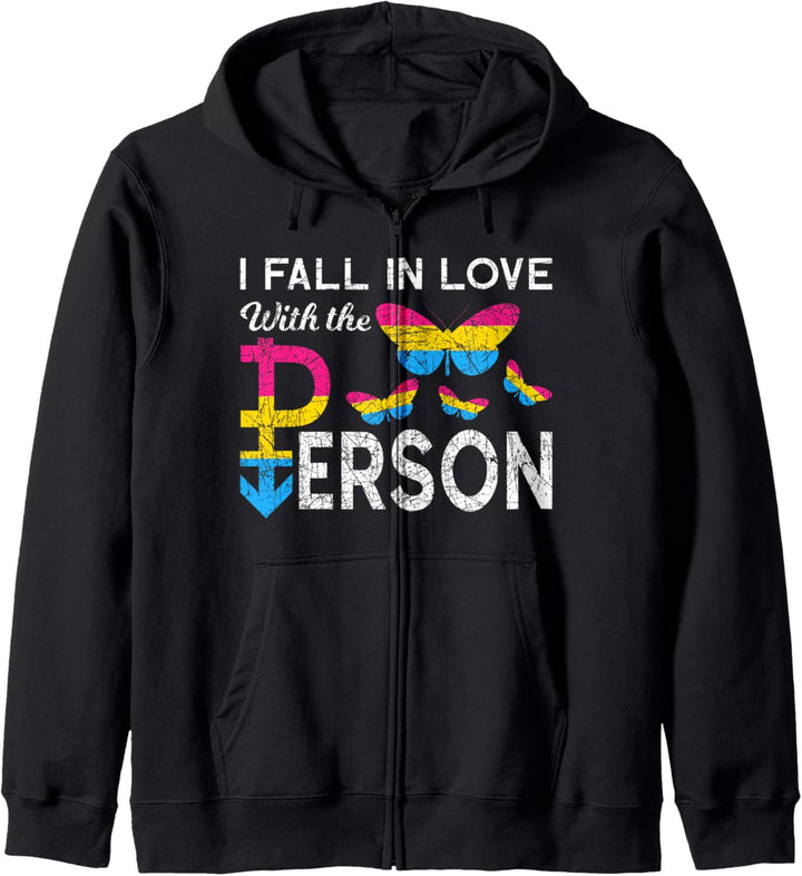 Ich verliebe mich in die Person Queer Geschenk Pansexuell Kapuzenjacke