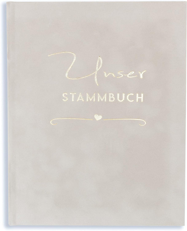A5+ Stammbuch Grau Hochzeit Rina FÜR ALLE Formate (Klassik, A5, A4) Stammbuch der Familie incl. 3 Kl