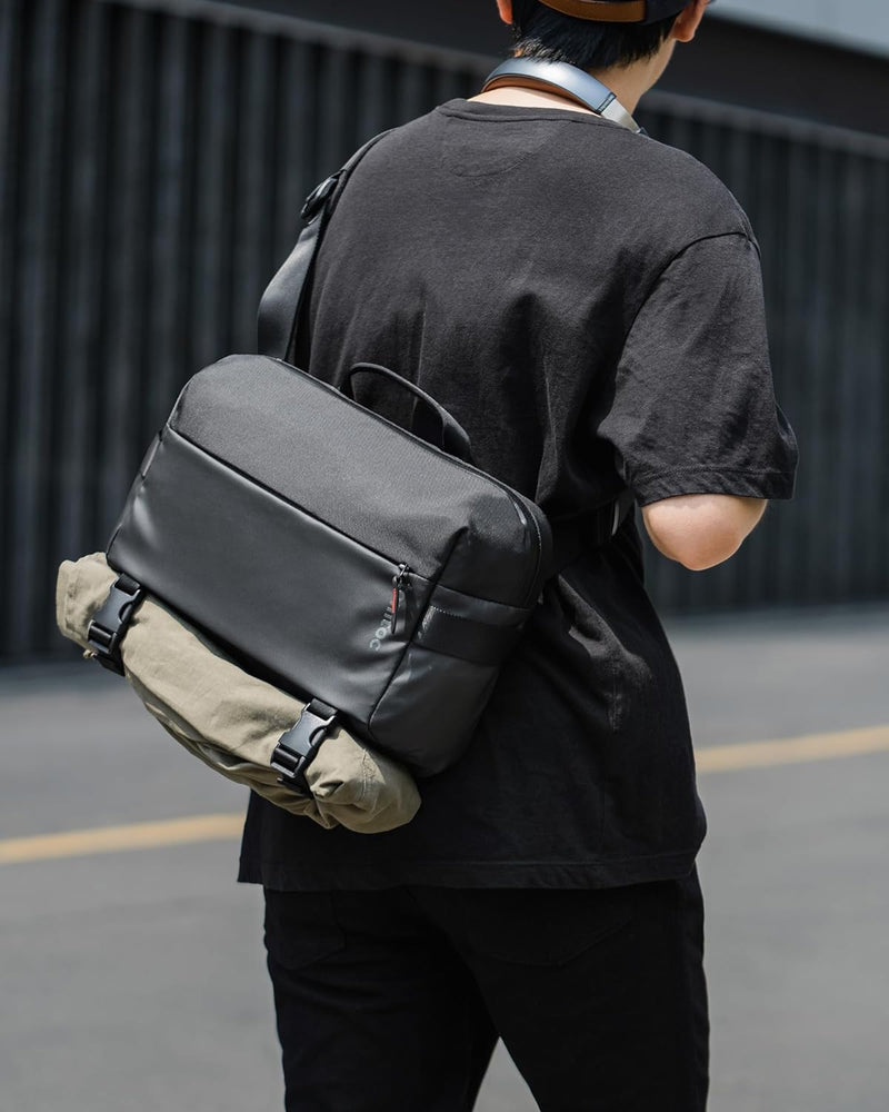 tomtoc Kompakt Sling Bag, 10L Umhängetasche Schultertasche für Herren und Damen, Wasserabweisend Lei
