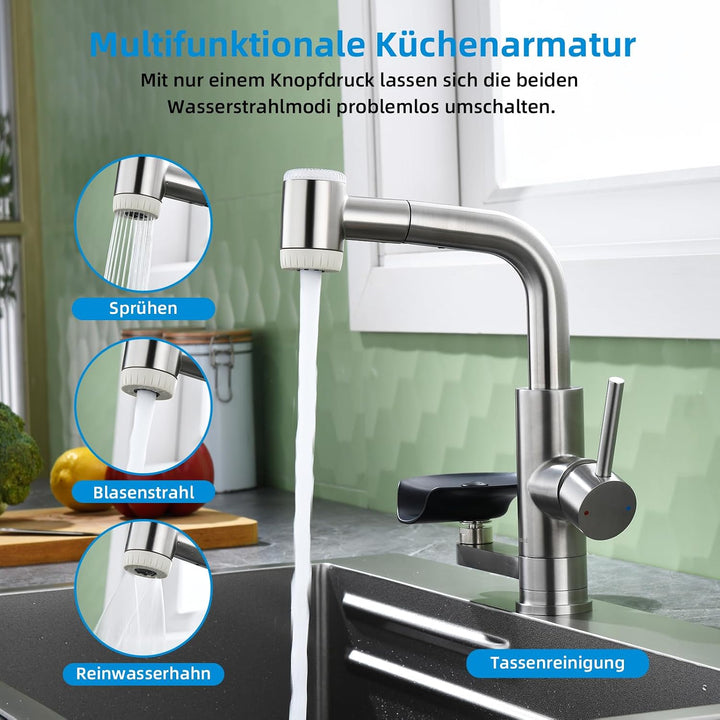 Küchenarmatur Wasserhahn Küche Glasspüler,Wasserfilter,Ausziehbar