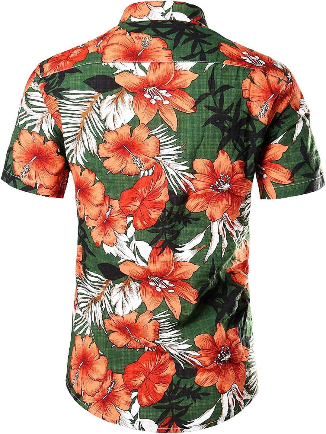 JOGAL Herren Casual Floral Blumenmuster Kurzarm Hawaiihemd Grün XXL, Grün XXL