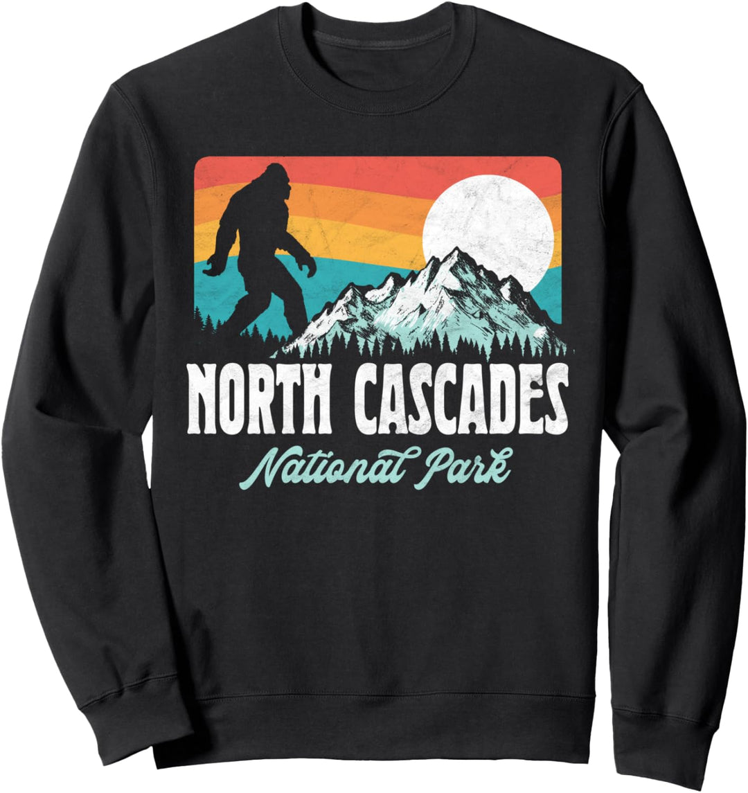 Vintage North Cascades National Park Bigfoot Mountains Sweatshirt