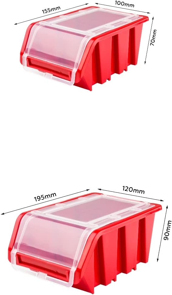 Lagersystem Werkstattregal | 78 x 78 cm | 36 stck. Box | Wandregal mit Stapelboxen - Wandplatten Ext