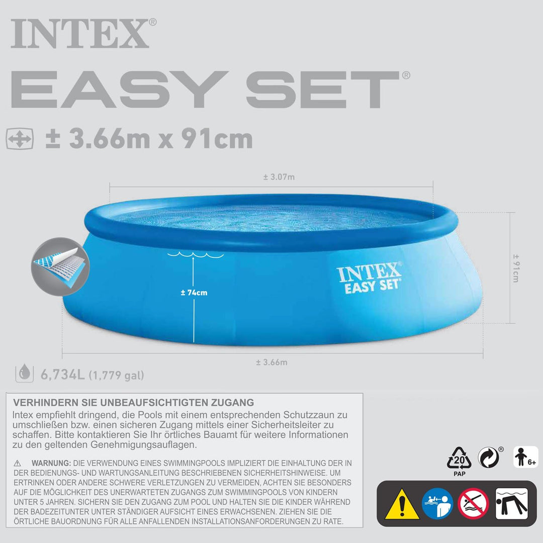 Intex 366x91 cm Easy Pool 289143 incl. Filterpumpe und Sicherheitsleiter