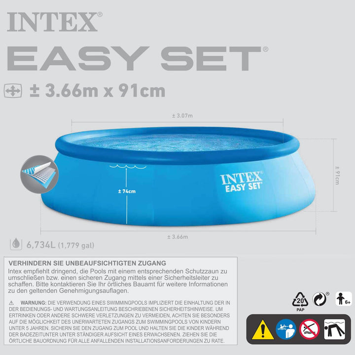 Intex 366x91 cm Easy Pool 289143 incl. Filterpumpe und Sicherheitsleiter