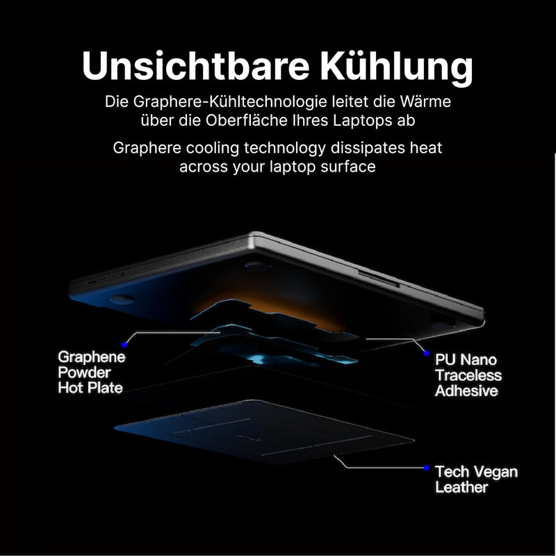 MOFT MacBook-Ständer mit 2 Höhen, Graphen-Kühlung, Verbesserter Spurloser Kleber, Passend für Laptop