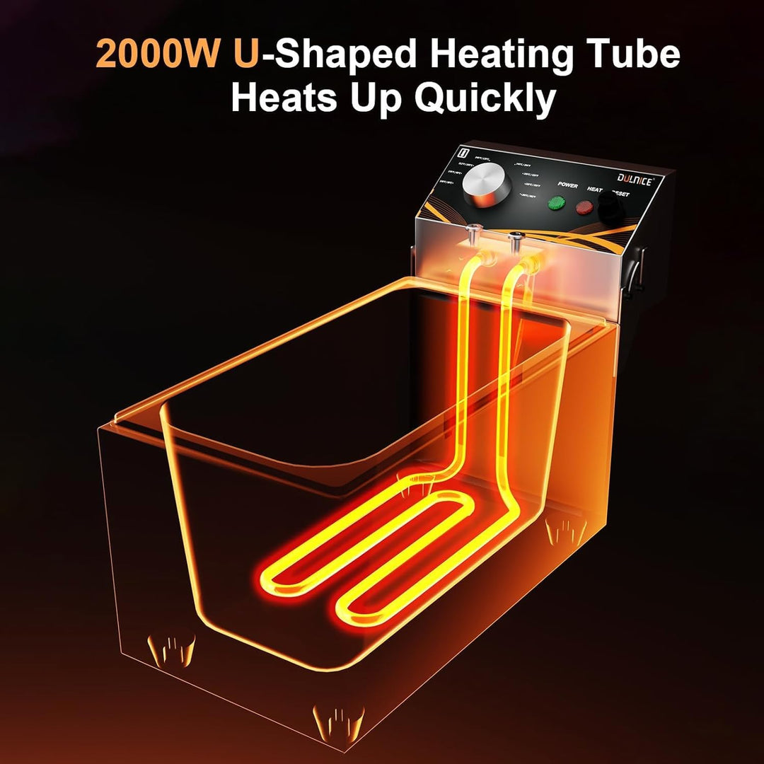3.5L Gastro Friteuse,Professionelle Elektrische Fritteuse Temperaturregelung 60–200 °C Schnelle Aufh