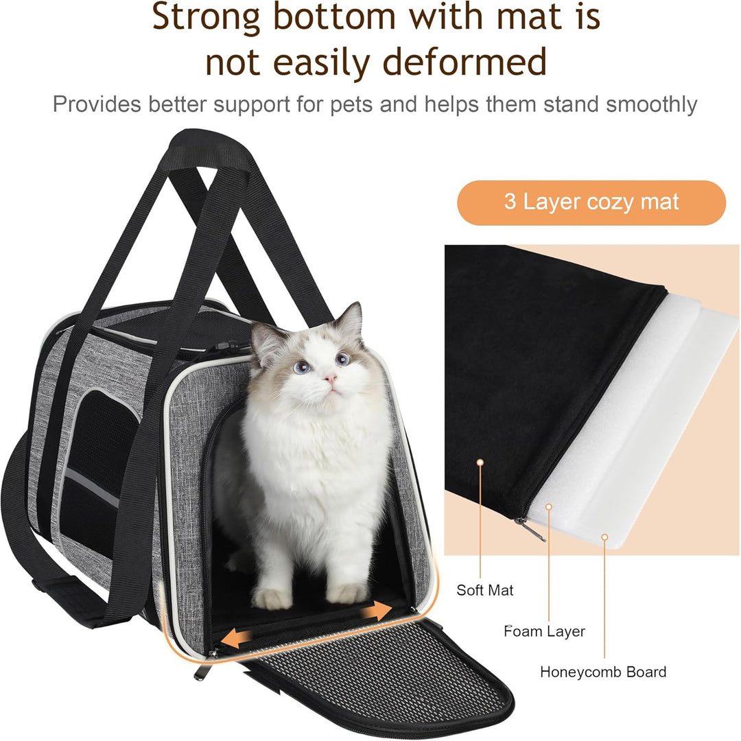 Katzen Transportboxen, Atmungsaktive und Faltbare Hundebox,Hundetasche Transportbox mit Verstellbare
