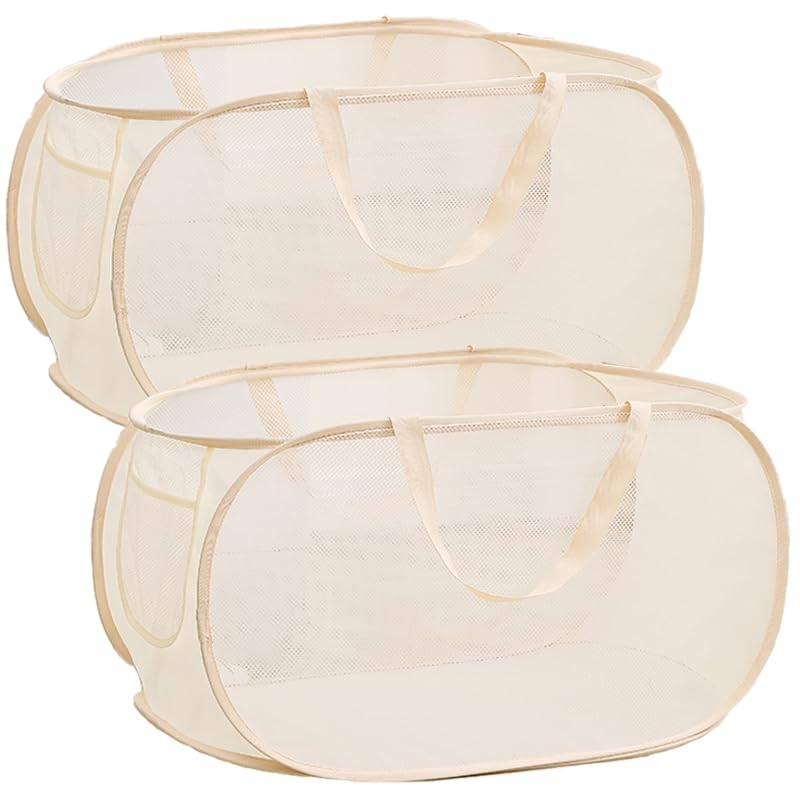 Pop Up Wäschekorb Faltbarer Wäschekorb 2 Stk(36 * 36 * 58 Cm) Wäschetonne Wäschekorb klappbar mit Gr