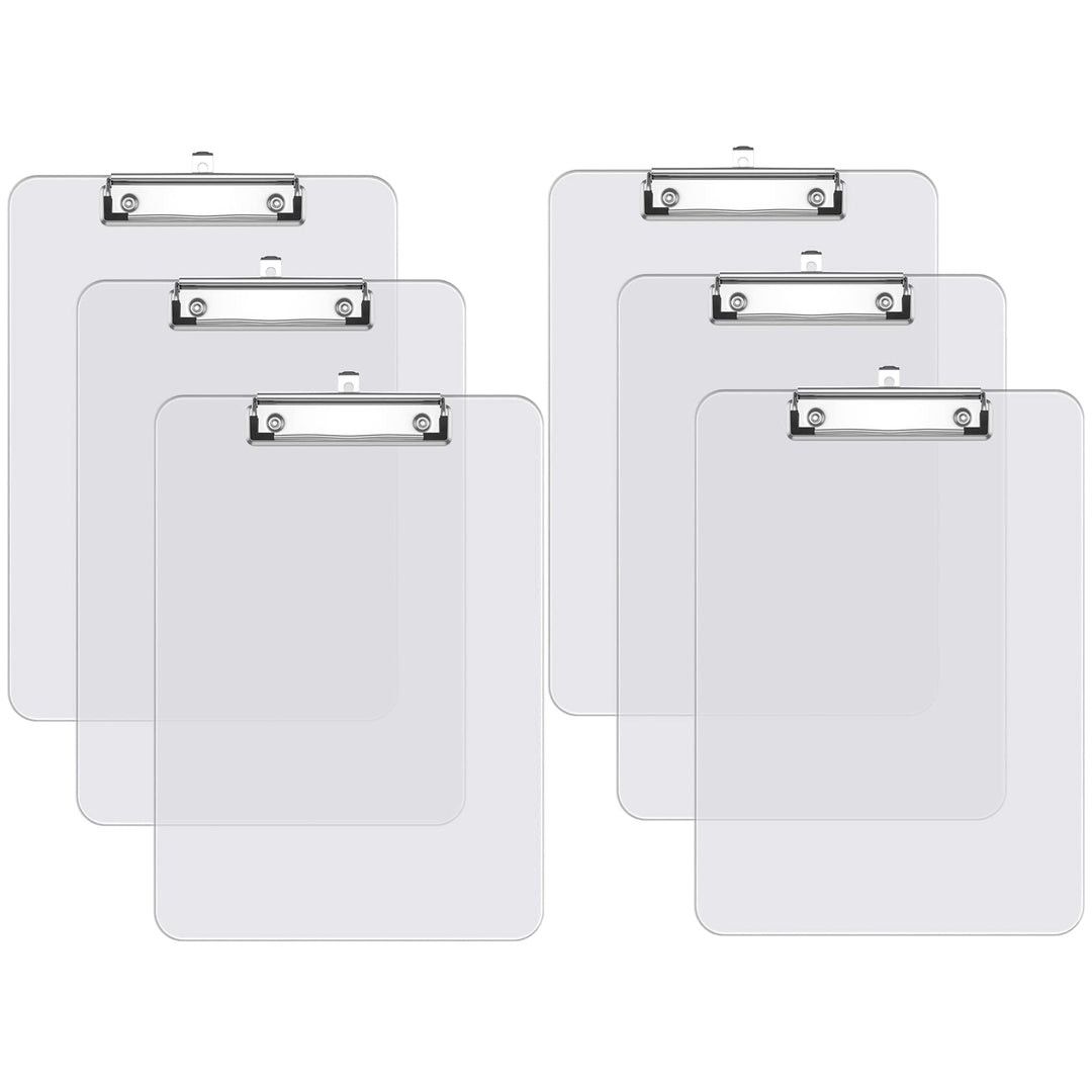 Kunststoff-Klemmbrett 6er-Set, Standard A4 Letter Size Klemmbretter für Studenten, Büro und Frauen,