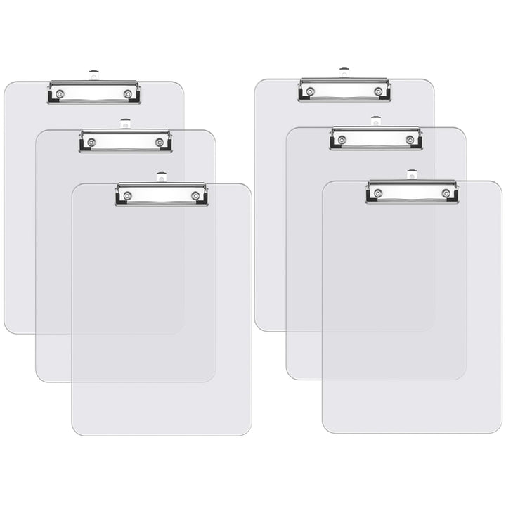 Kunststoff-Klemmbrett 6er-Set, Standard A4 Letter Size Klemmbretter für Studenten, Büro und Frauen,
