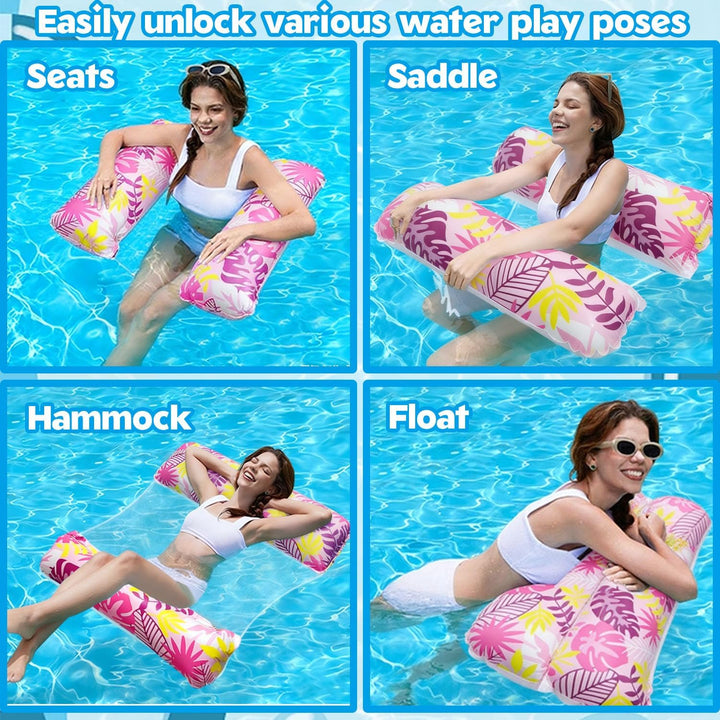 Luftmatratze Pool XL,Luftmatratze Wasser 4 in 1 Erwachsene und Kinder,Wasserhängematte Aufblasbare m