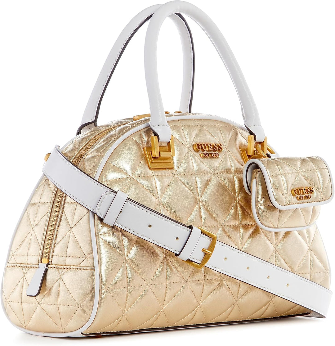 GUESS Damen Mildred Bowler Schulranzen, Griffe Oben Gold, Gold