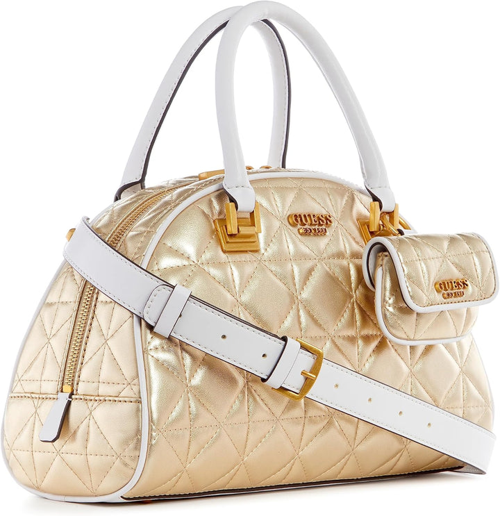 GUESS Damen Mildred Bowler Schulranzen, Griffe Oben Gold, Gold