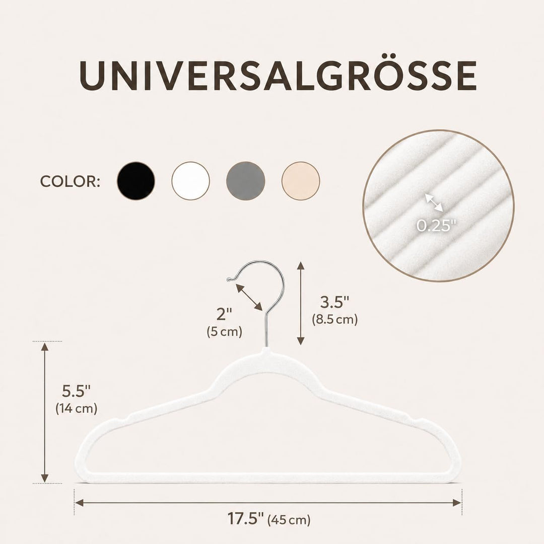 HOUSE DAY Kleiderbügel Samt 40 Stück, rutschfeste Schmale Bügel als Kleiderbügel Platzsparend design