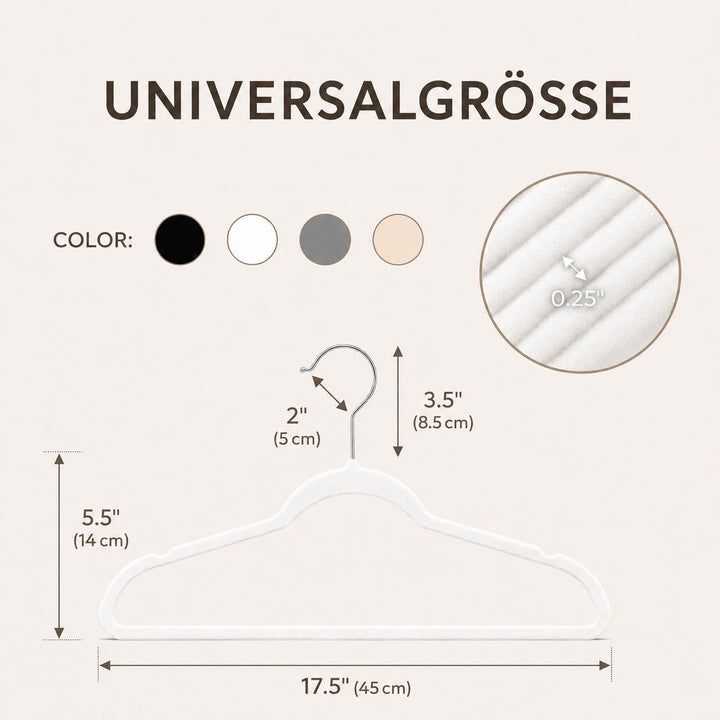 HOUSE DAY Kleiderbügel Samt 40 Stück, rutschfeste Schmale Bügel als Kleiderbügel Platzsparend design