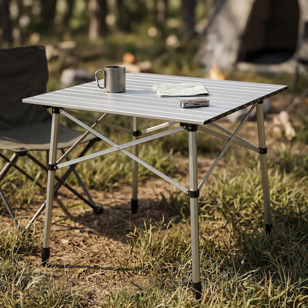 High Peak Campingtisch klappbar, 70x70x70cm Aluminium Picknicktisch Outdoor, 70x70x70cm