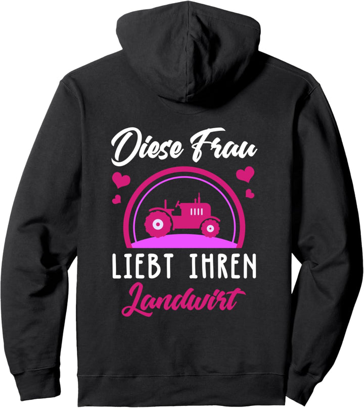 Backprint Diese Frau liebt ihren Landwirt Pullover Hoodie