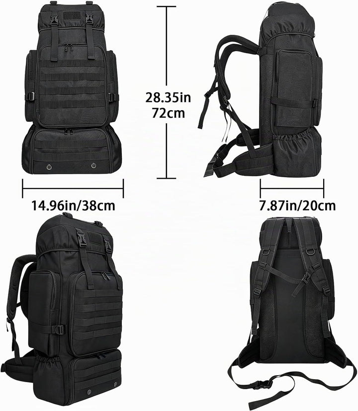 80L Wanderrucksack Trekking Camping Rucksack mit Schuhtasche für Herren Damen, wasserabweisend Extra